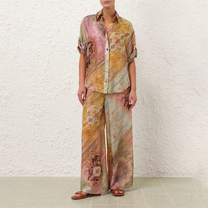 zimmermann illuminate relaxed long sleeve shirt & trousers